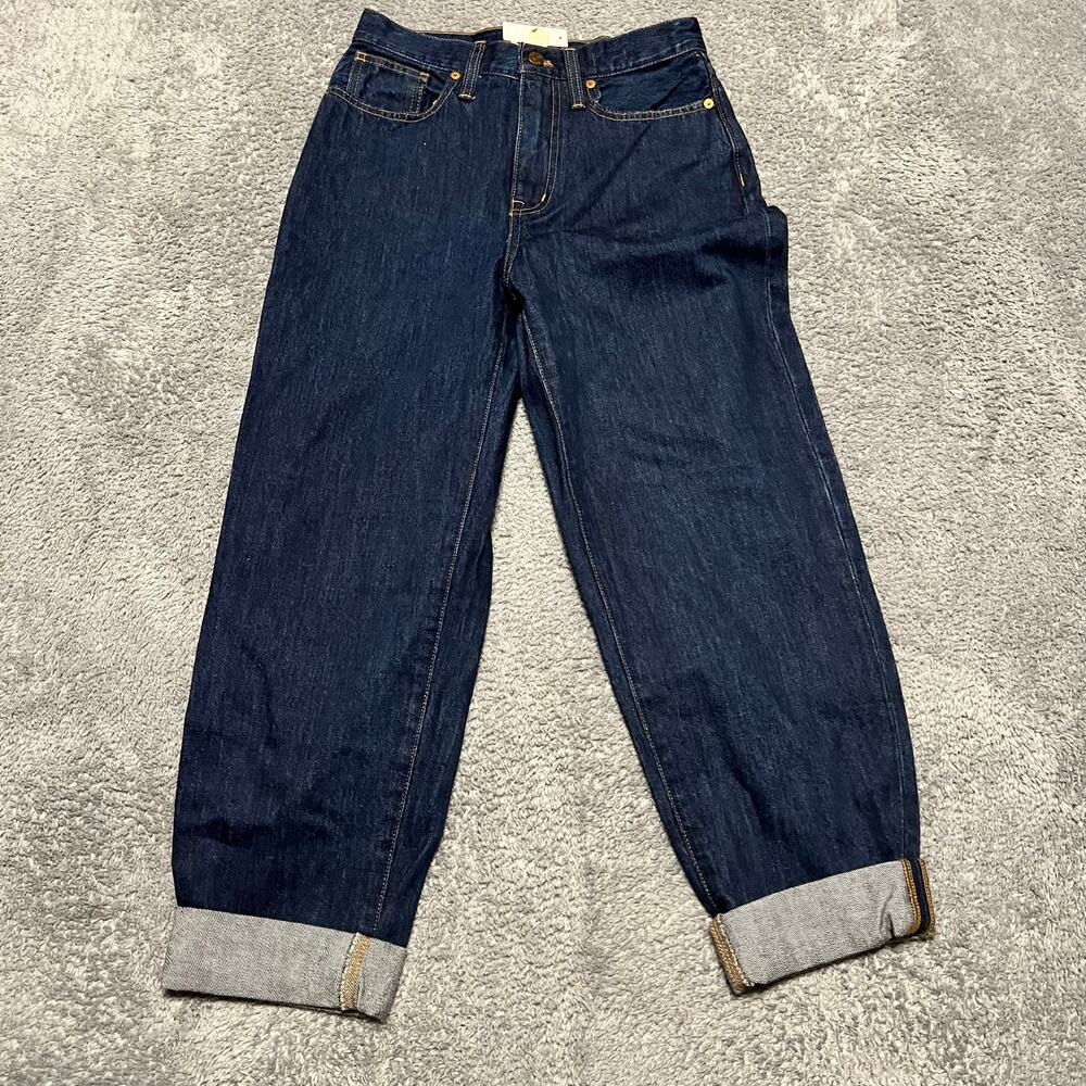 Madewell Baggy Tapered Jeans Womens 25 Blue Dark wash High rise
